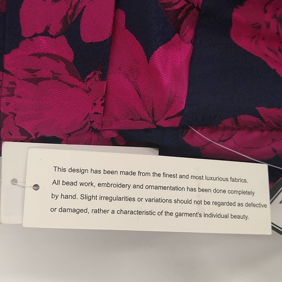 Aidan Mattox Floral Print Sleeveless Cocktail Dress in Fuchsia Multi - Picture 12 of 14